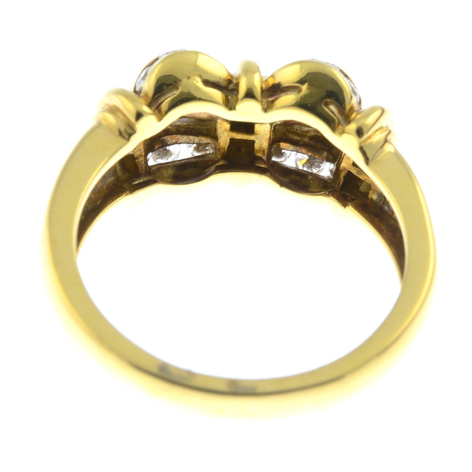 An 18ct gold diamond dress ring, depicting a bow.Estimated total diamond weight 0.55ct. - Image 2 of 2