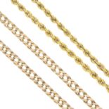 9ct gold rope-twist chain, hallmarks for 9ct gold, length 51.5cms, 5.3gms.