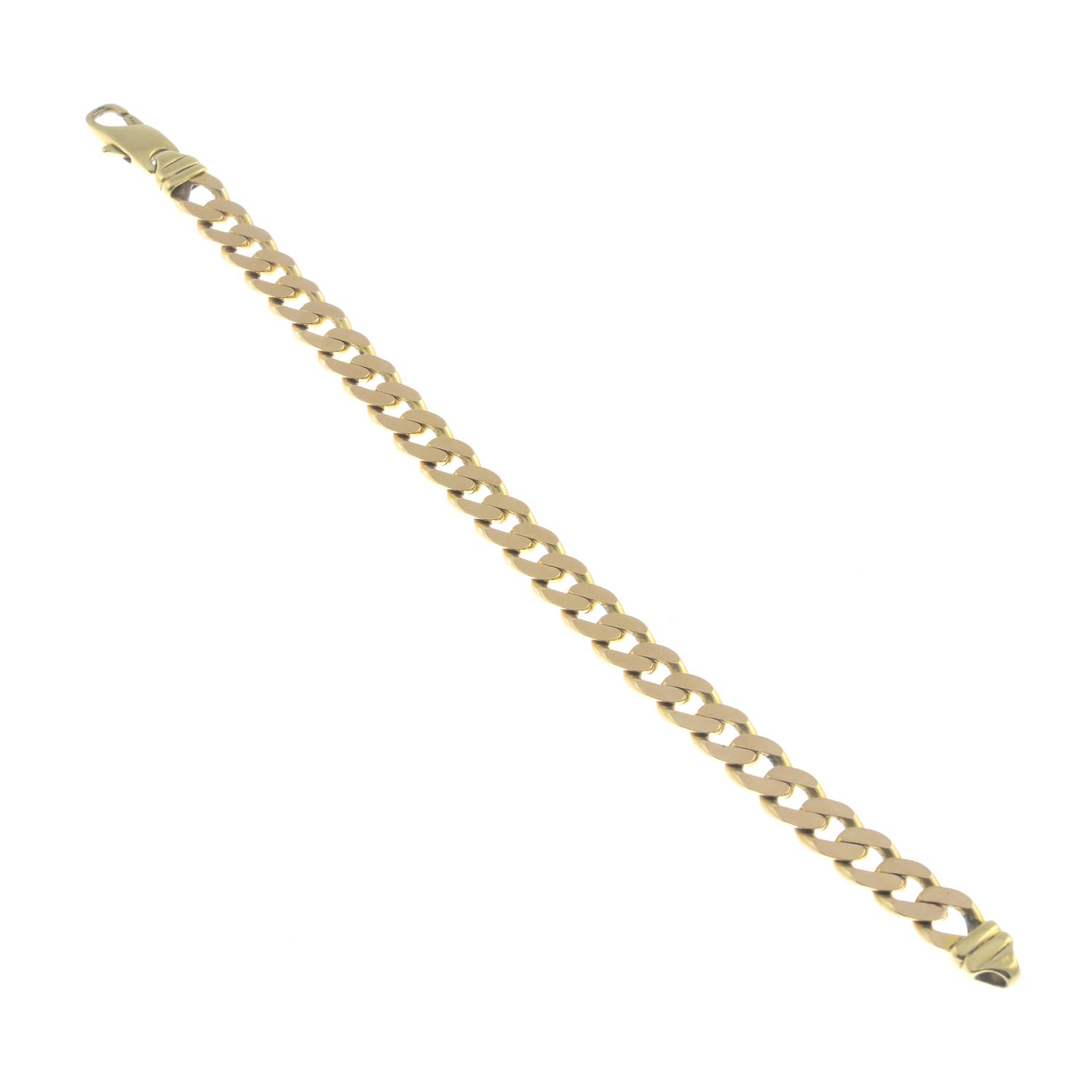 A 9ct gold curb-link bracelet.Hallmarks for 9ct gold. - Image 2 of 2