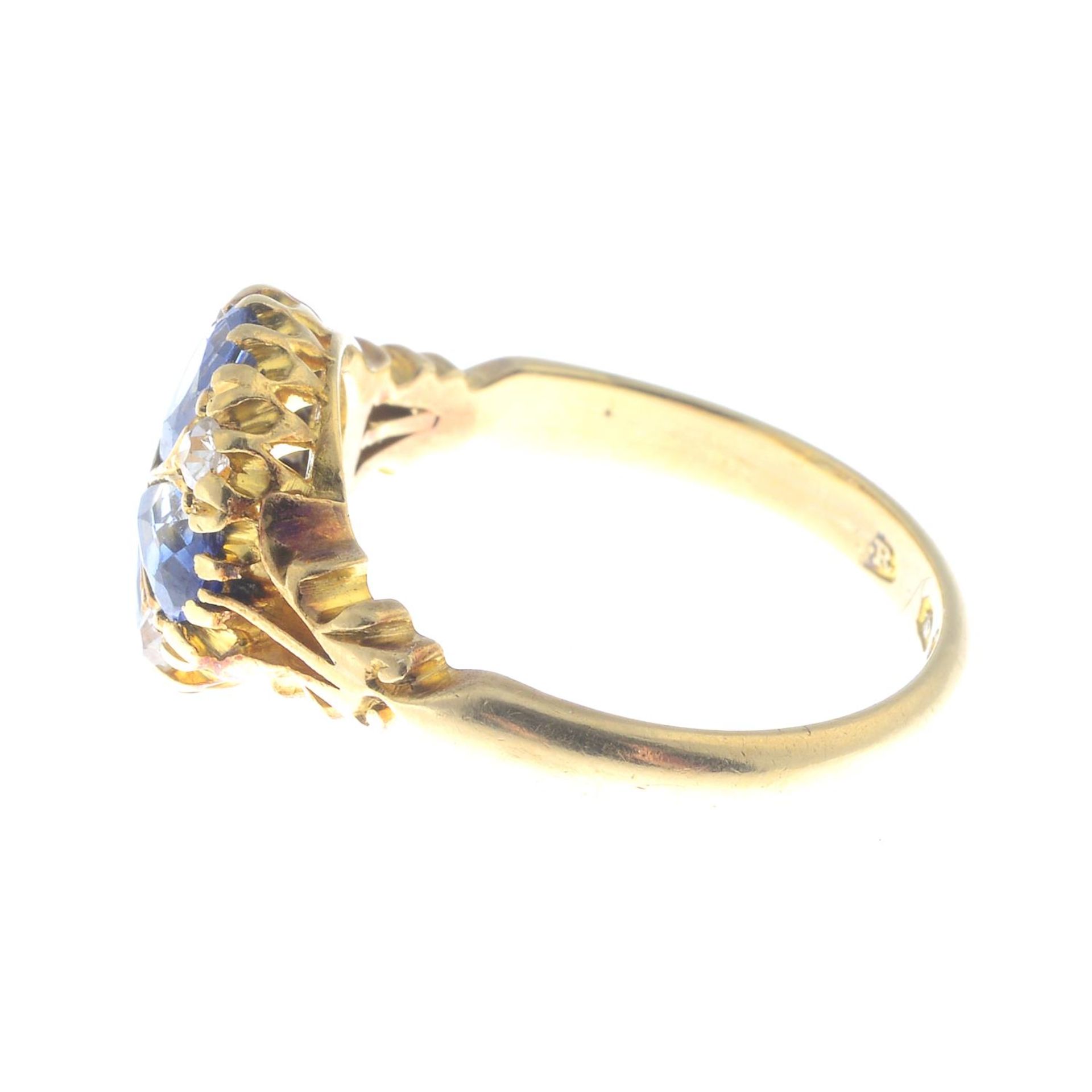 An early 20th century single-cut diamond and sapphire ring.One sapphire deficient.Hallmarks for - Bild 3 aus 3