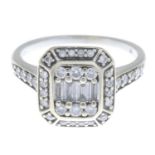 A diamond dress ring.Total weight 0.50ct, stamped to band.