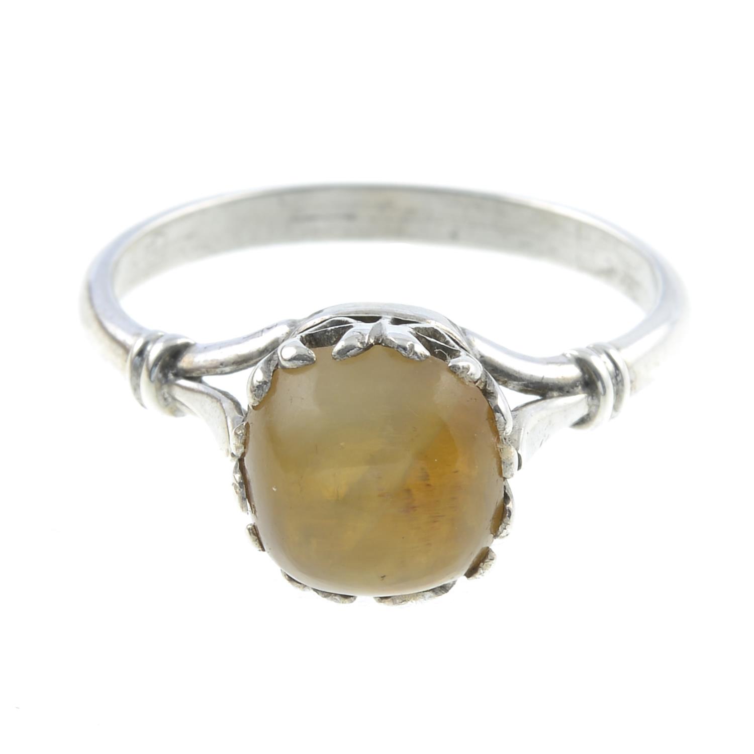 A cat's-eye chrysoberyl single-stone ring.Ring size O1/2.