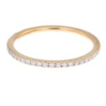 An 18ct gold diamond half eternity ring.Estimated total diamond weight 0.15ct.