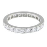 A brilliant-cut diamond full eternity ring.Estimated total diamond weight 1.10cts.Ring size M.