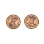 A pair of 9ct gold 'Tree of Life' earrings, by Clogau.Maker's marks for Clogau.