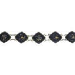A mid 20th century Shakudo bracelet.Length 15cms.