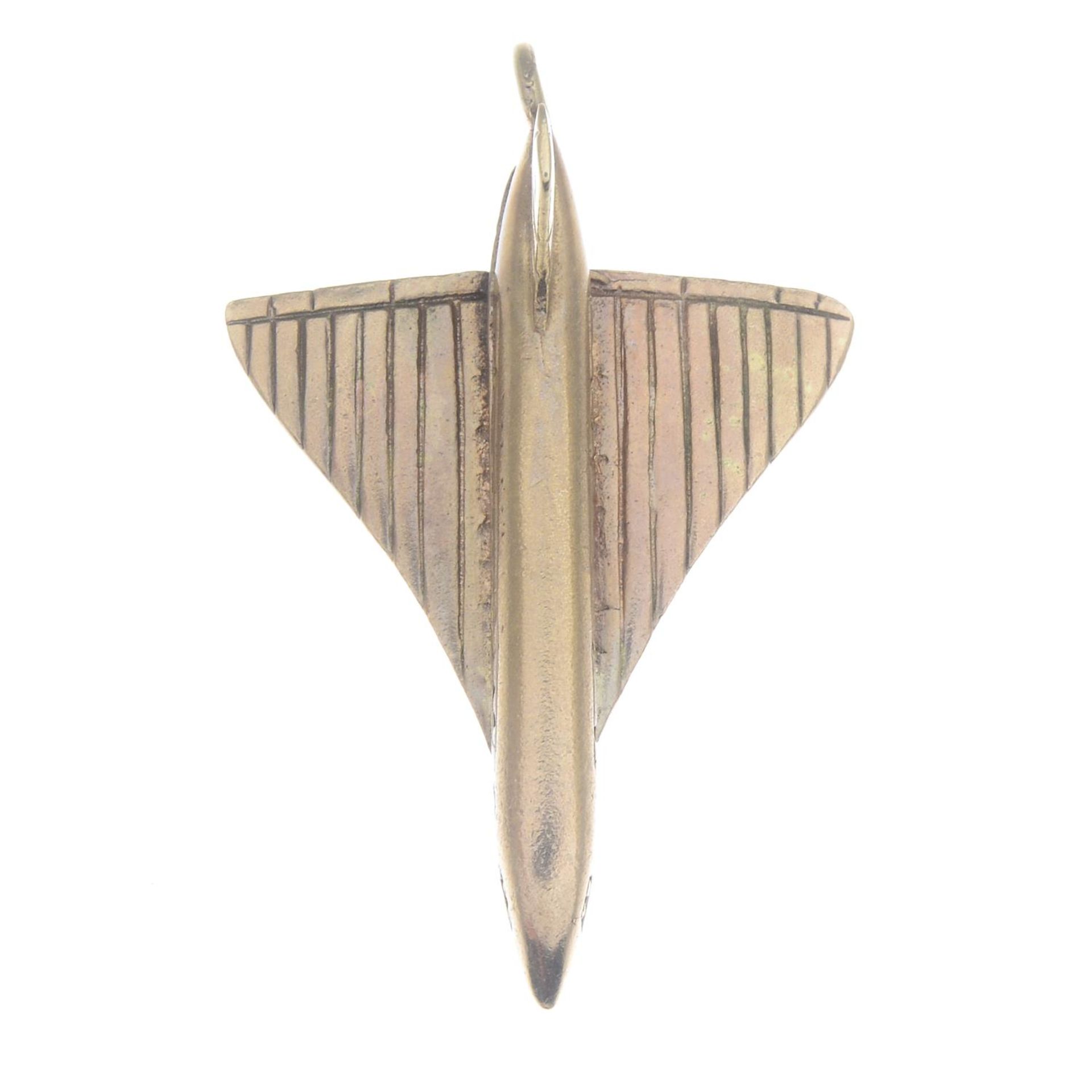 A 9ct gold hinged plane charm, modelled as Concord.Hallmarks for London, 1969.