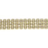 A 9ct gold fancy-link bracelet.Import marks for Sheffield, 1988.Length 20cms.