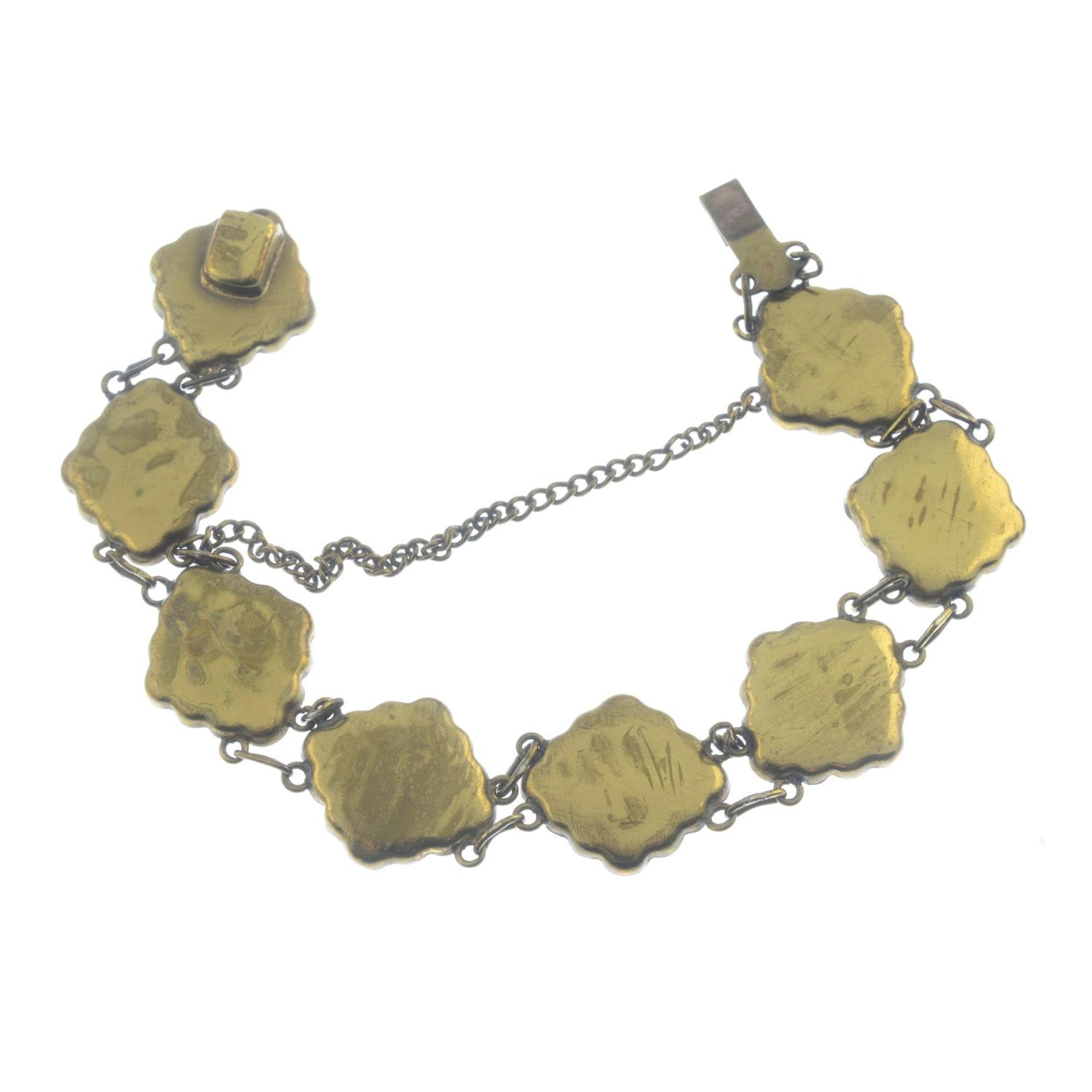 A mid 20th century Shakudo bracelet.Length 15cms. - Bild 3 aus 3