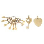 9ct gold heart charm,
