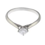 A platinum brilliant-cut diamond single-stone ring,