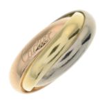 A 'Trinity' ring, by Cartier.Signed Cartier, DT7946.Stamped 750.Ring size K.