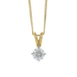 A gold diamond pendant,