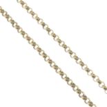 A 9ct gold belcher-link necklace.Hallmarks for London.Length 76cms.