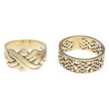 Gentleman's 9ct gold 'Celtic knot' motif pierced band ring,