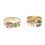 9ct gold buckle ring,