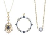 Diamond single-stone pendant,