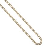 A 9ct gold chain.Import marks for 9ct gold.