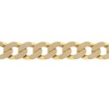 A 9ct gold curb-link bracelet.Hallmarks for 9ct gold.