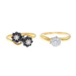 18ct gold diamond cluster ring,