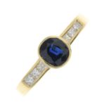 An 18ct gold sapphire and diamond dress ring.