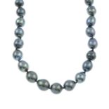 A freshwater cultured pearl single-strand necklace,