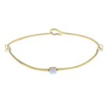 A 9ct gold bracelet, with opal highlight.Hallmarks for 9ct gold, partially deficient.