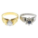 18ct gold brilliant-cut diamond single-stone ring,