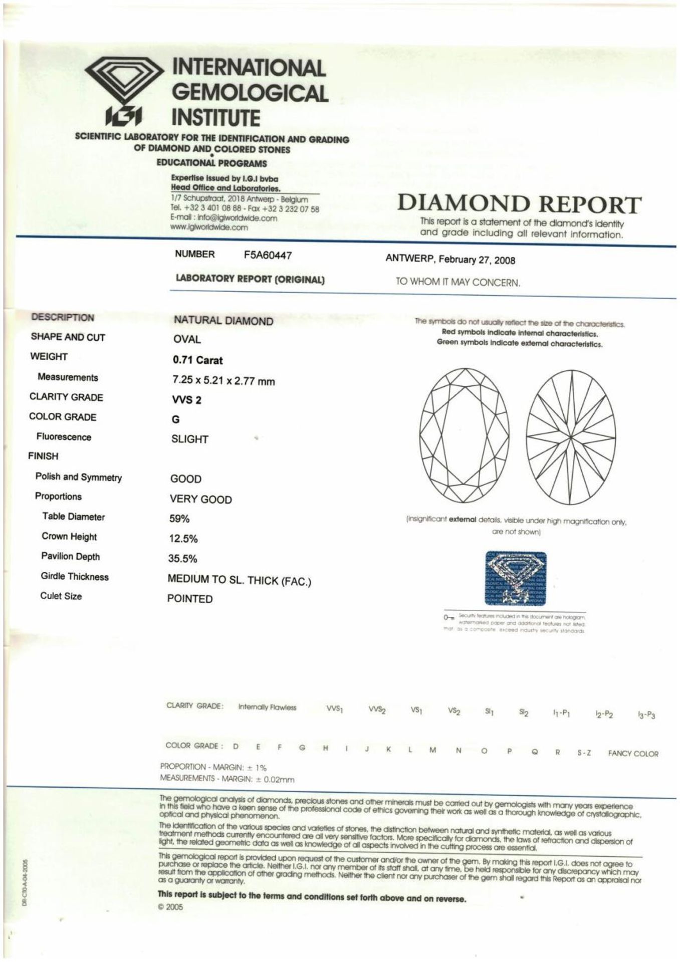 An oval-shape diamond single-stone ring, with oval-shape and baguette-cut diamond sides. - Bild 6 aus 6