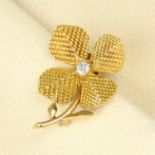 A mid 20th century 18ct gold diamond floral brooch, by Pierre Sterlé.French assay marks.