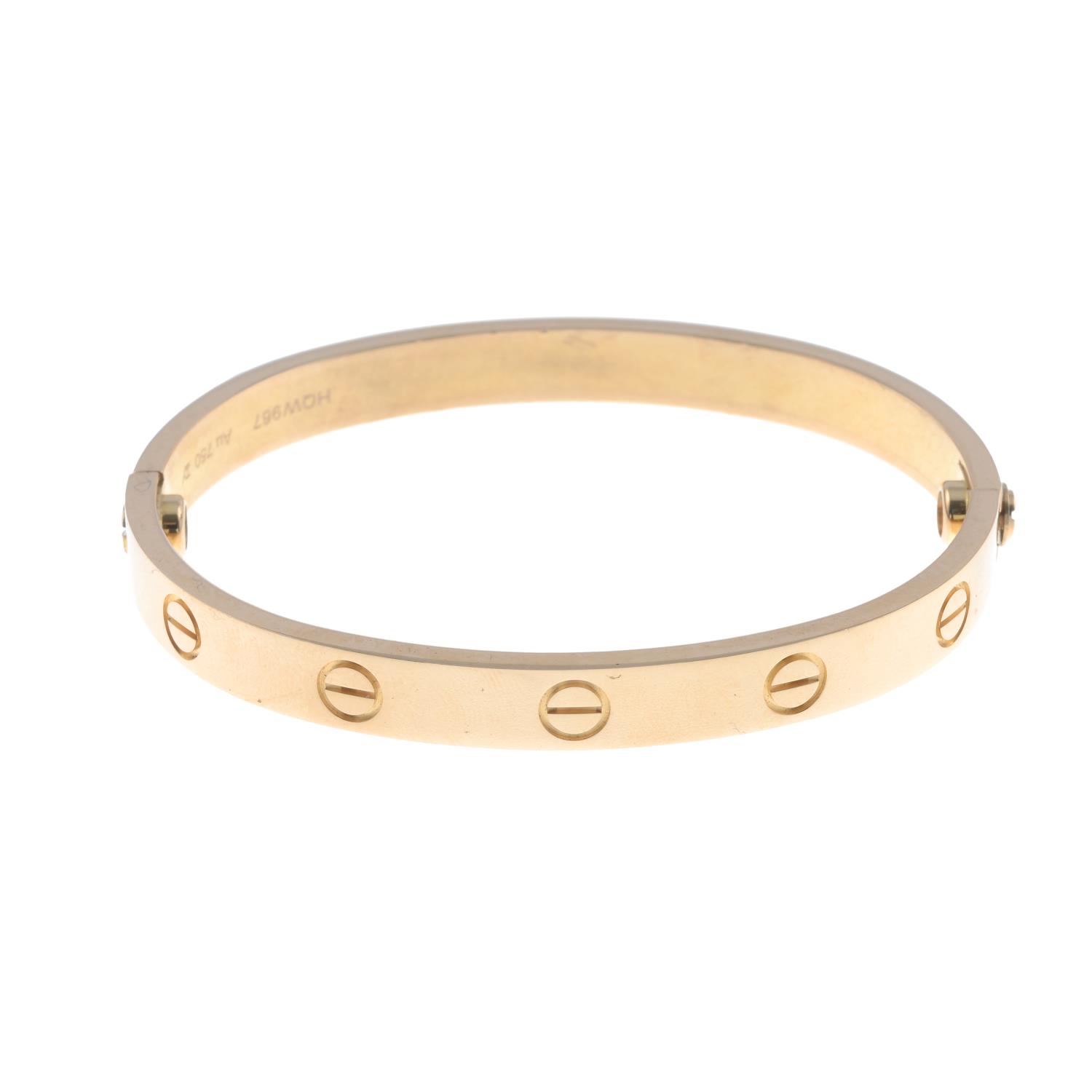 An 18ct gold 'Love' bangle, by Cartier.Swiss convention marks. - Image 2 of 4