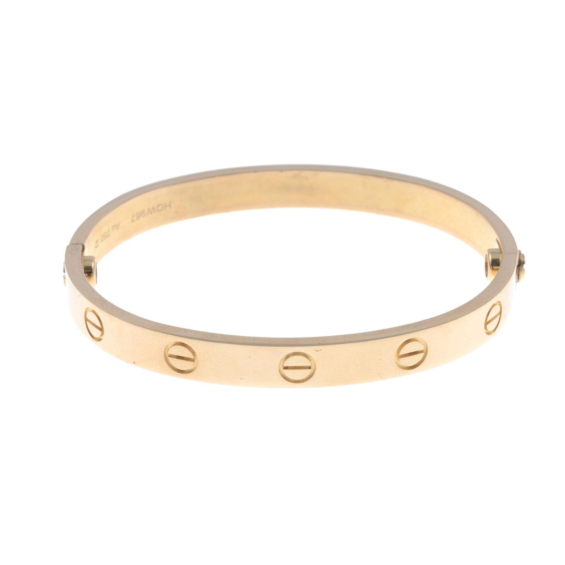 An 18ct gold 'Love' bangle, by Cartier.Swiss convention marks. - Bild 2 aus 4