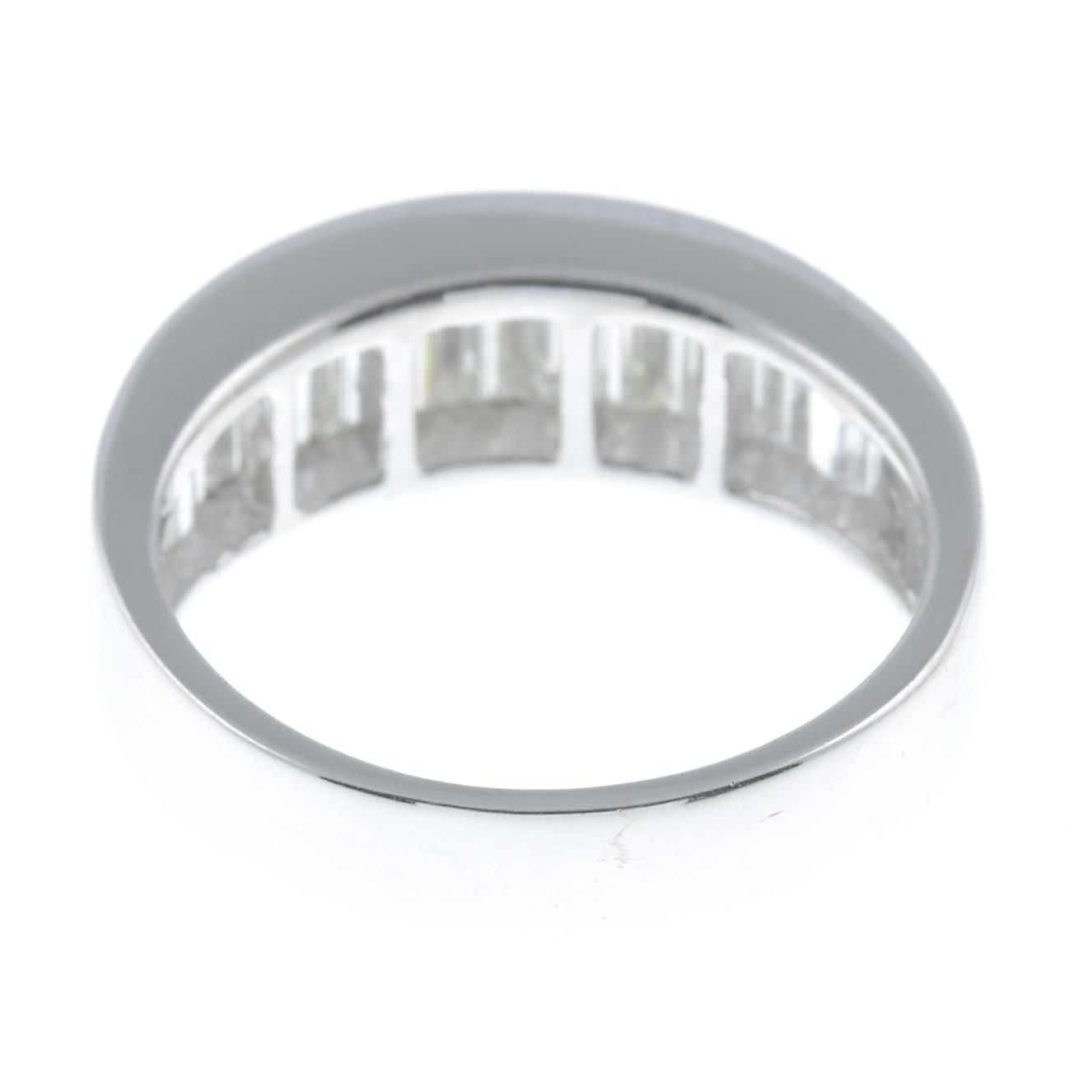 A graduated baguette-cut diamond half eternity ring. - Image 5 of 5