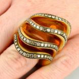An 18ct gold brilliant-cut 'brown' diamond 'Onde' ring,