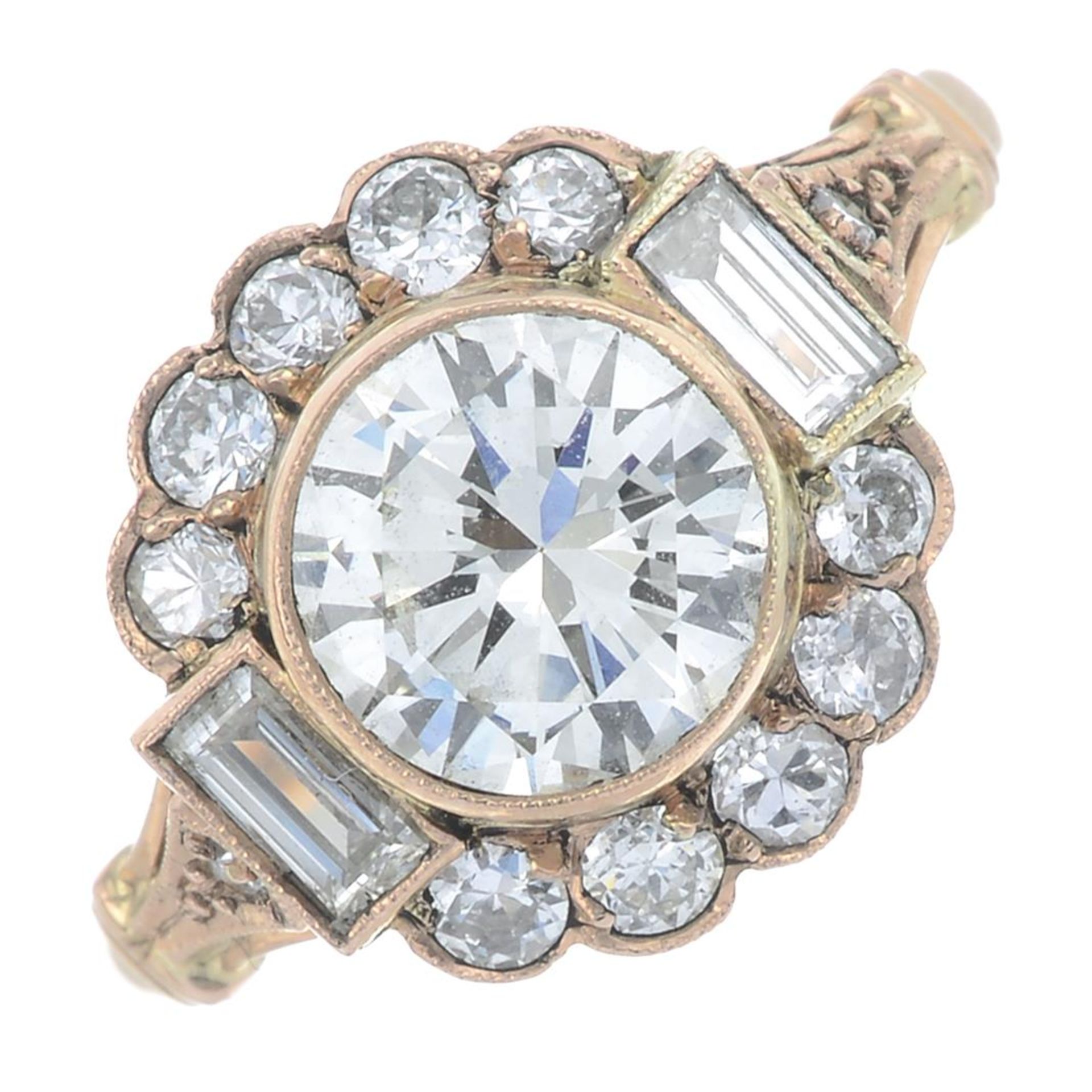 A brilliant-cut diamond cluster ring, - Bild 2 aus 5