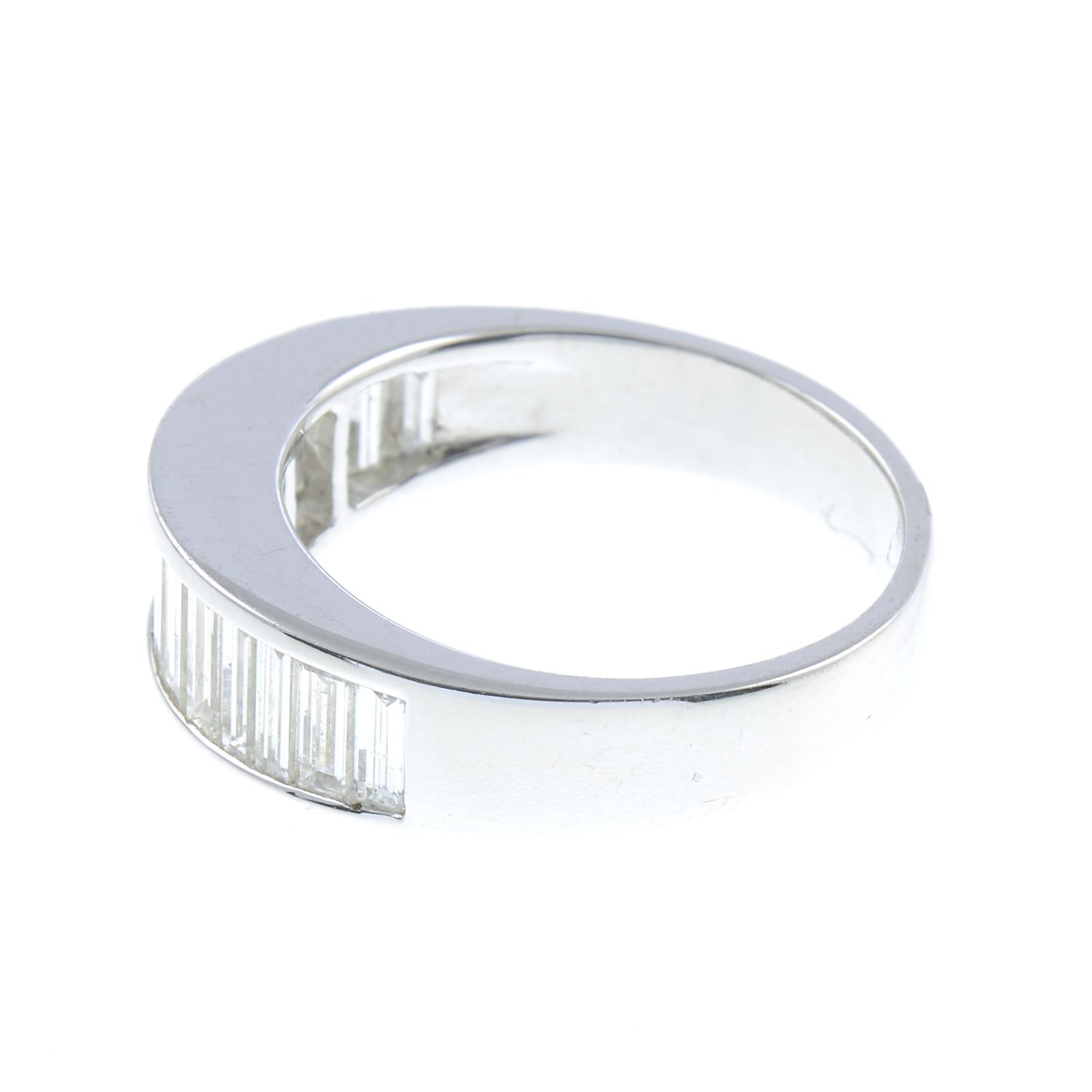 A graduated baguette-cut diamond half eternity ring. - Image 4 of 5