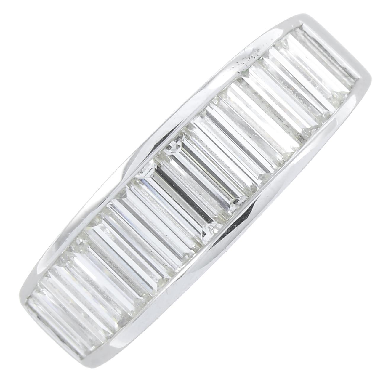 A graduated baguette-cut diamond half eternity ring. - Image 2 of 5