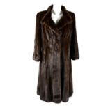 A calf-length ranch mink coat.