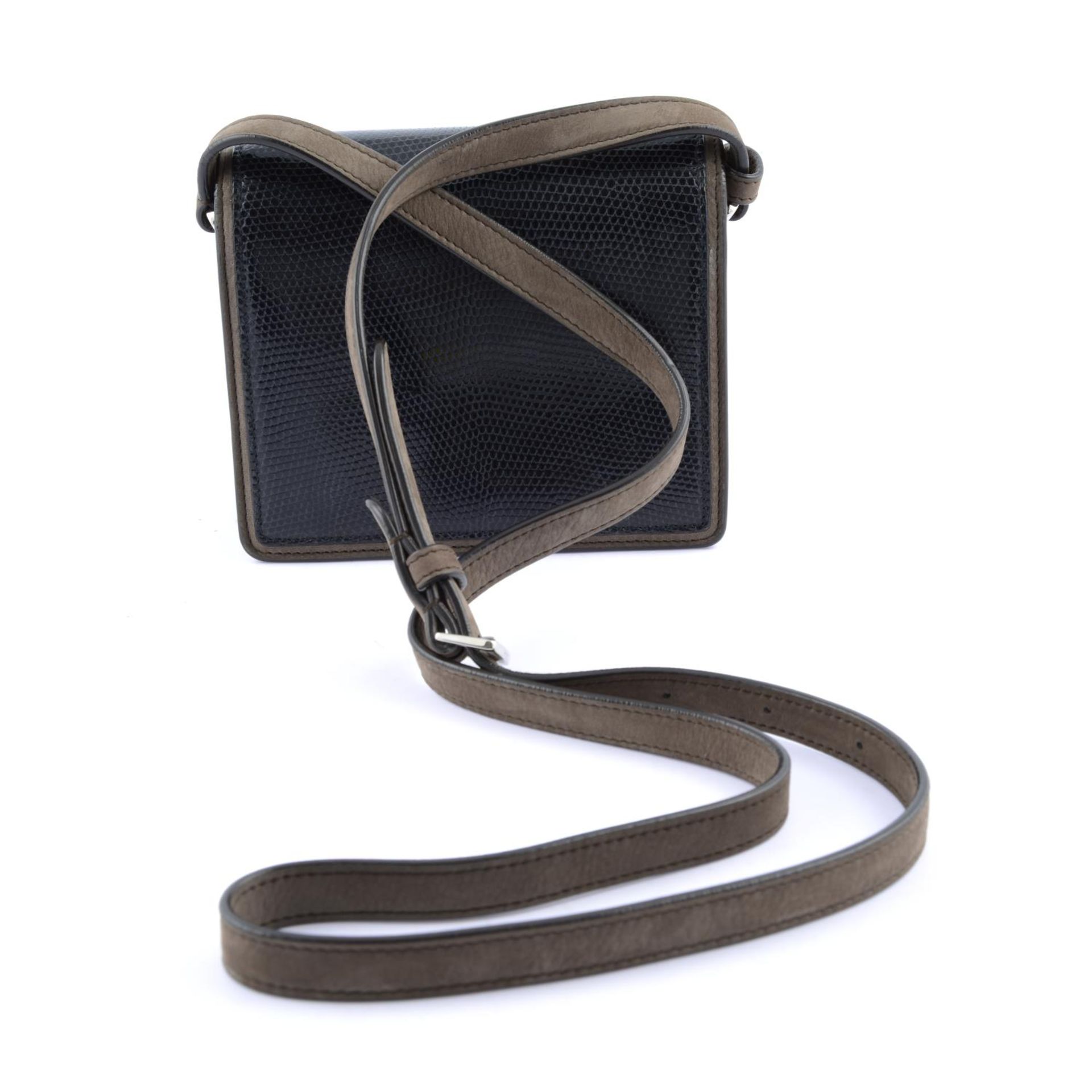 ASPREY - a 2016 Lizard and Suede Mini Morgan Flap handbag. - Image 2 of 4