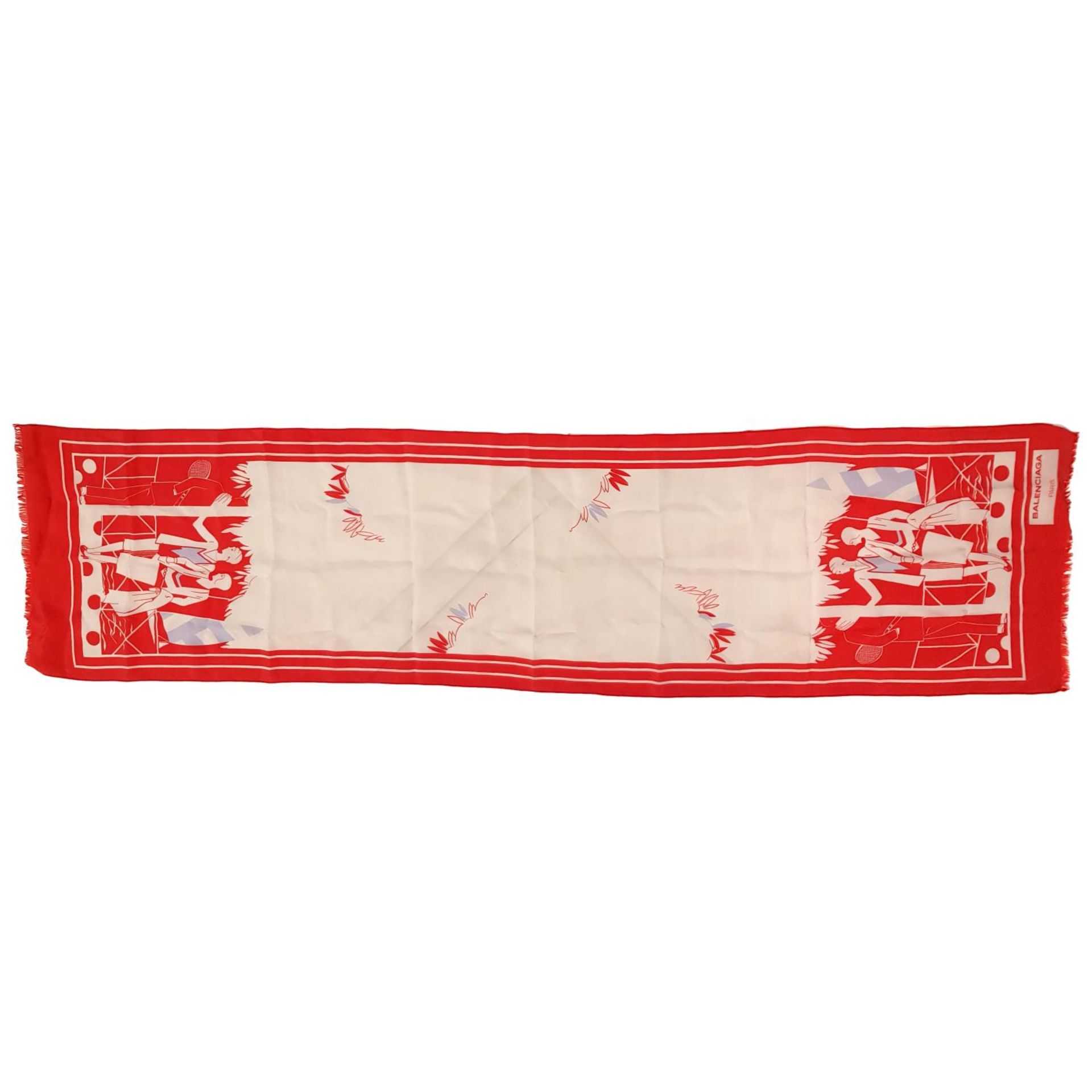 BALENCIAGA - a long vintage silk scarf. - Bild 2 aus 2