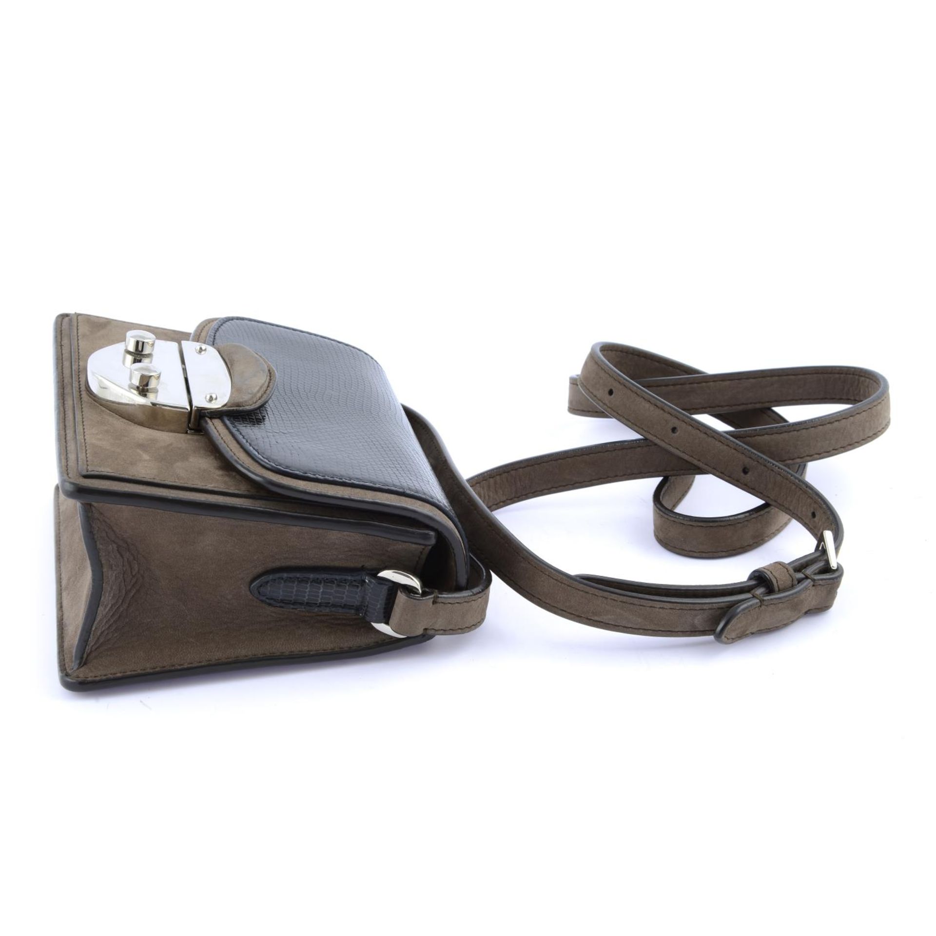 ASPREY - a 2016 Lizard and Suede Mini Morgan Flap handbag. - Image 3 of 4