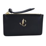 JIMMY CHOO - a black leather Nancy coin purse.