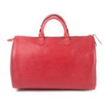 LOUIS VUITTON - a red Epi Speedy 35 handbag.