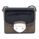 ASPREY - a 2016 Lizard and Suede Mini Morgan Flap handbag.