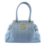 FENDI - a blue leather Du Jour Logo handbag.