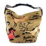CHRISTIAN DIOR - a large DiorAvenue embroidered canvas bucket handbag.