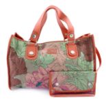 DOLCE & GABBANA - a floral canvas handbag with pouch.