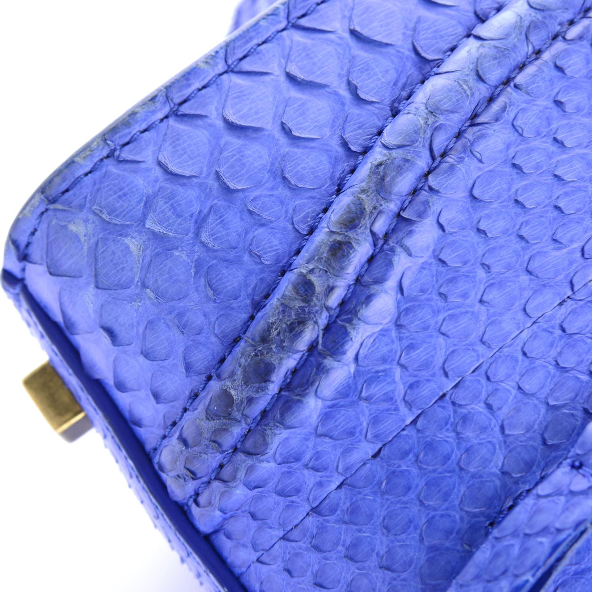 CÉLINE - a blue python skin Phantom handbag. - Image 9 of 9