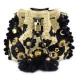 DOLCE & GABBANA - a Raffia Claudia bucket handbag.