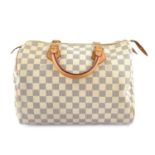 LOUIS VUITTON - a Damier Azur Speedy 30 handbag.